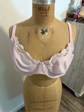 SKIMS Fits Everybody Unlined Lace Demi Underwire Bra 42C in Cherry Blossom